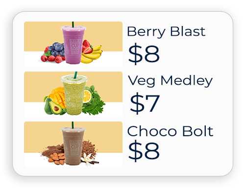 SHC Smoothie Ordering Solution for Health Clubs and Gyms - Set up smoothie menu